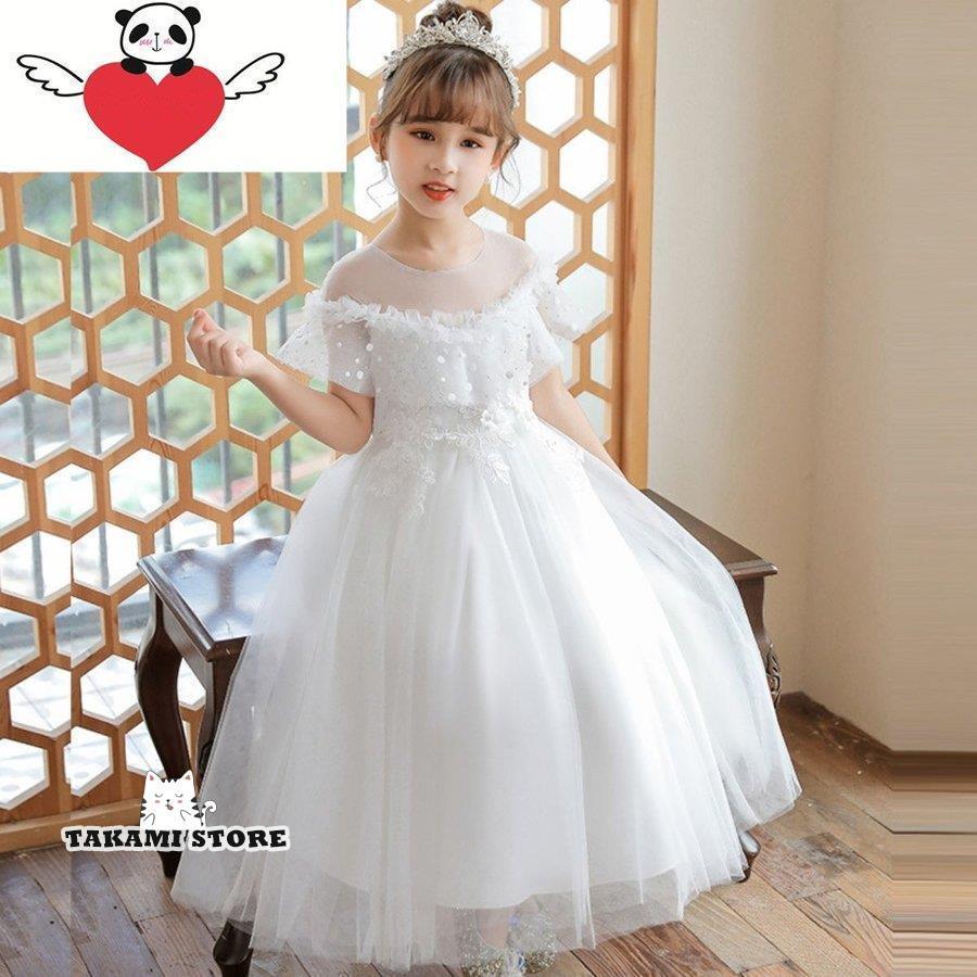 子供ドレス 発表会 ロング 結婚式 ミントグリーン コンクール ドレス キッズ 160 150 140 フォーマル高級 ジュニア 女の子 ピンク ホワイト | ブランド登録なし | 03