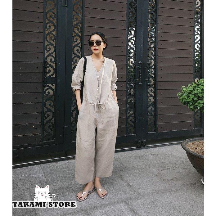 オールインワン レディース 黒 ジャンプスーツ つなぎ 長袖 サロペット