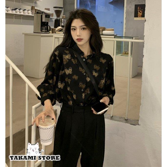 柄シャツ 襟付き シャツ ブラウス 長袖 トップス レディース 春 秋 20