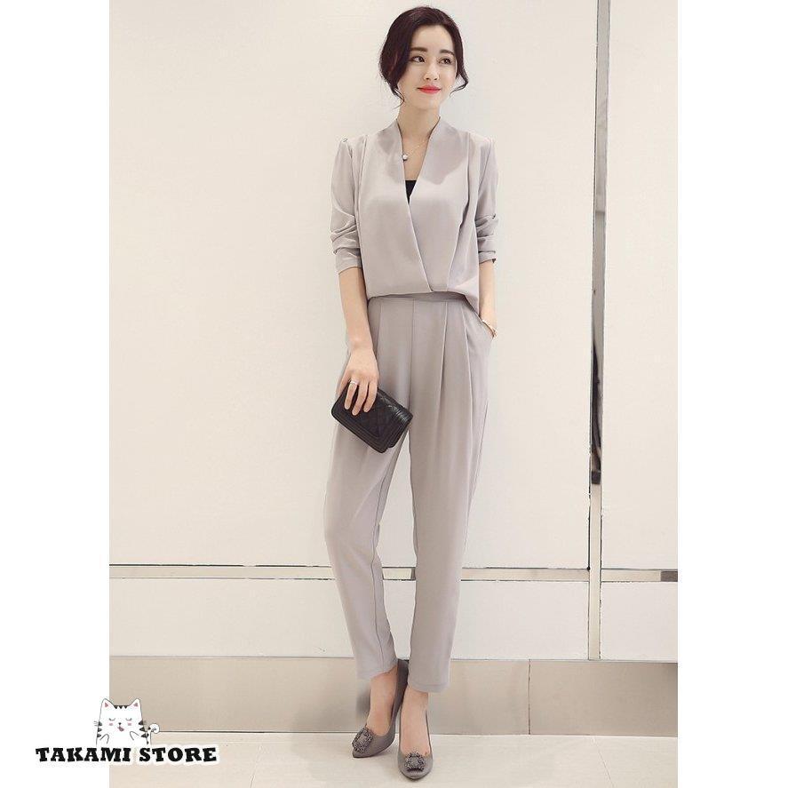 かっこいい パンツドレス 袖あり セットアップ パーティードレス 結婚