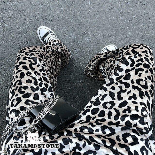 レオパード柄パンツ パンツ ボトムス レディース 春 秋 レオパード柄パンツ パンツ ボトムス レディース 春 秋