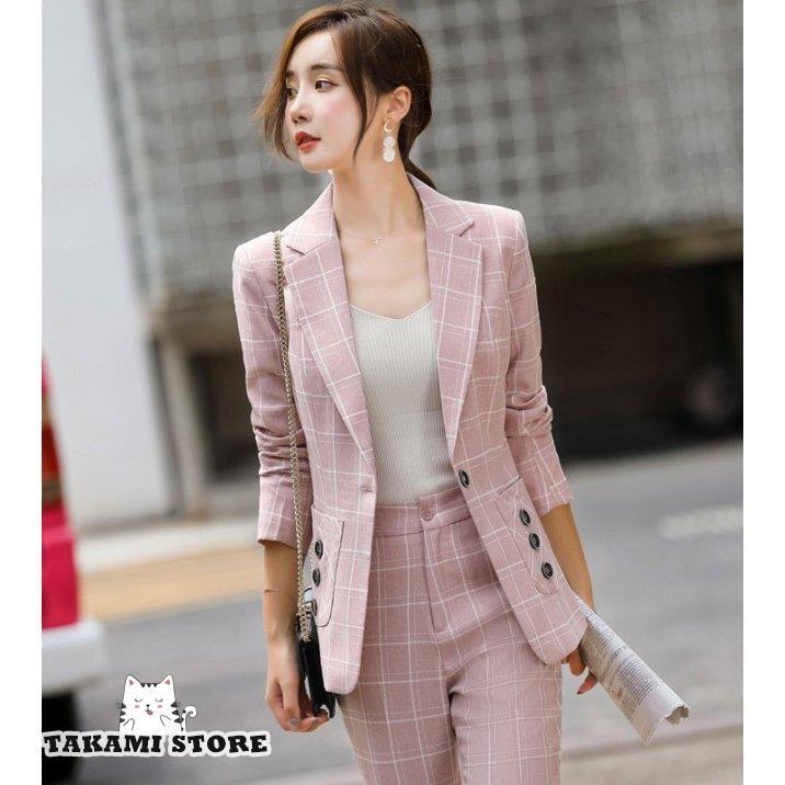 チェック パンツスーツ セットアップ レディース おしゃれ きれいめ