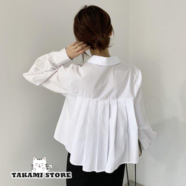 バックプリーツ トップス レディース 秋 春 バックプリーツ