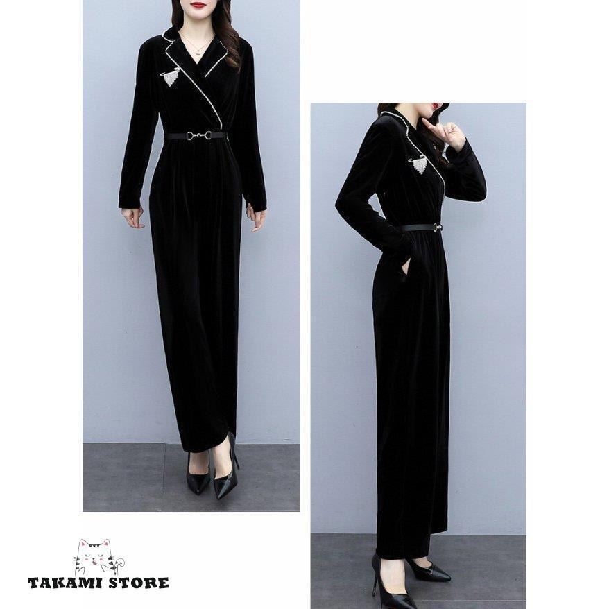 かっこいい パンツドレス オールインワン レディース 長袖 パーティー