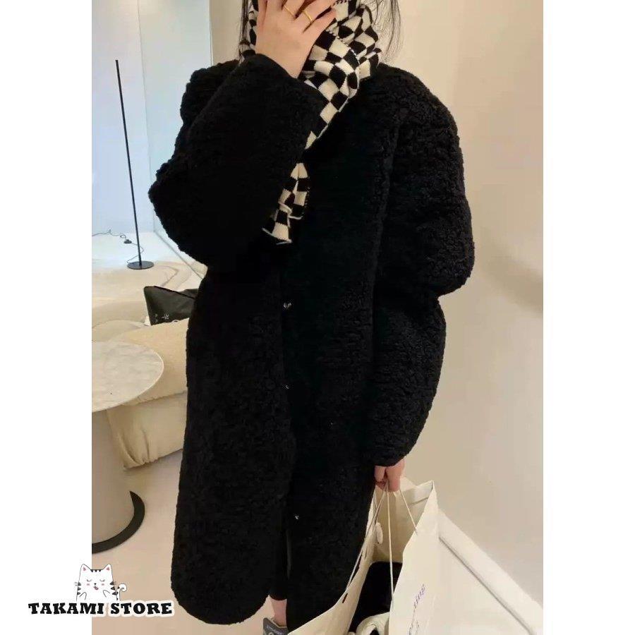 ノーカラーコート ボアコート コート ロング アウター レディース 冬