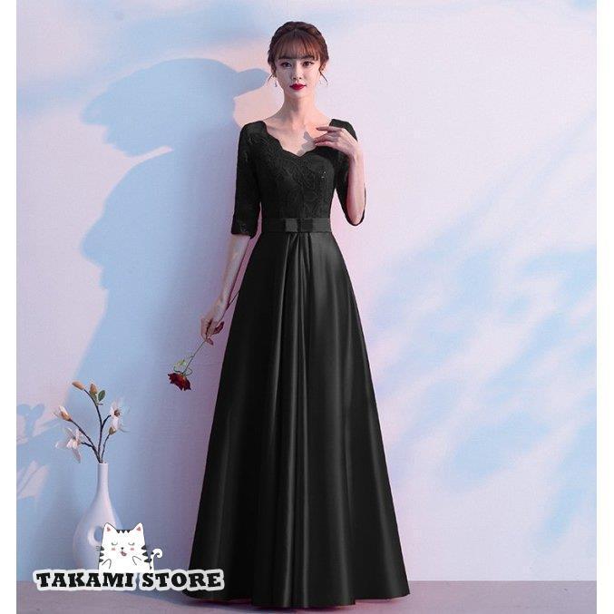 正絹 色留袖 着物リメイク ロングドレス セミオーダー 正絹 黒