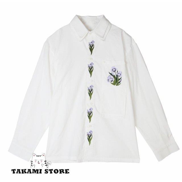 刺繍 花柄 ブラウス トップス レディース 長袖 春 秋 シャツ 刺繍 花柄 ブラウス トップス レディース 長袖 春 秋 シャツ