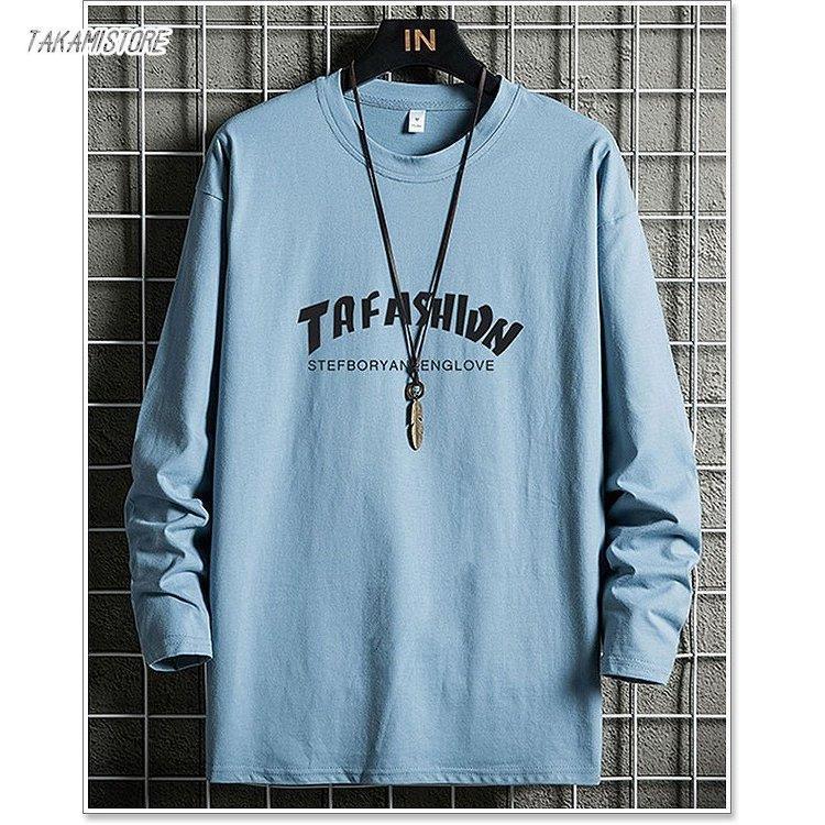 カットソー メンズ Tシャツ ロンT 長袖 vネック クルーネック 柄