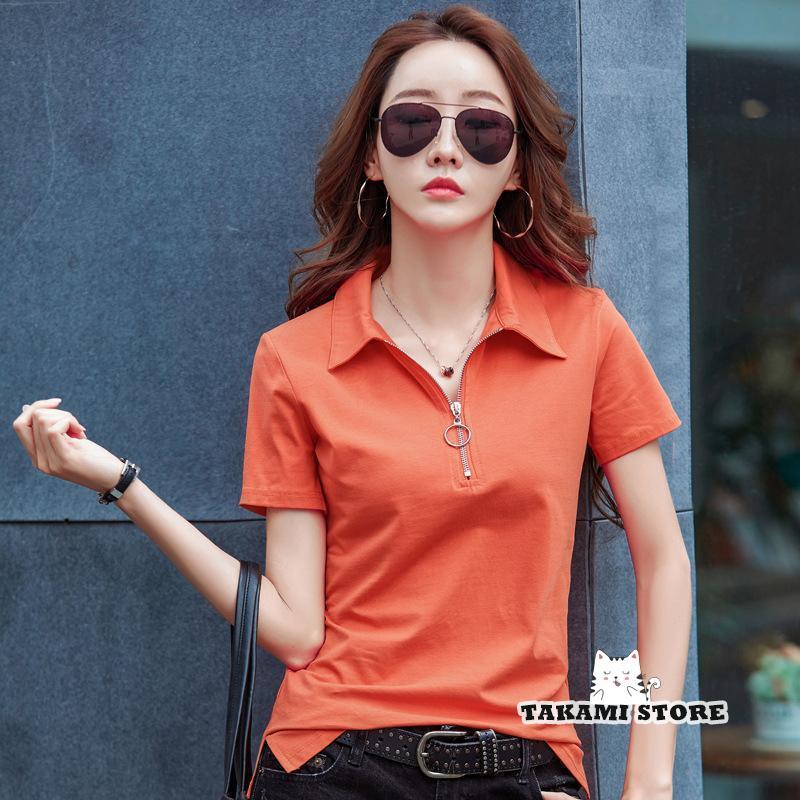 fzcyシャツ レディース 綿 ジップアップ シャツ ス ゴルフシャツ