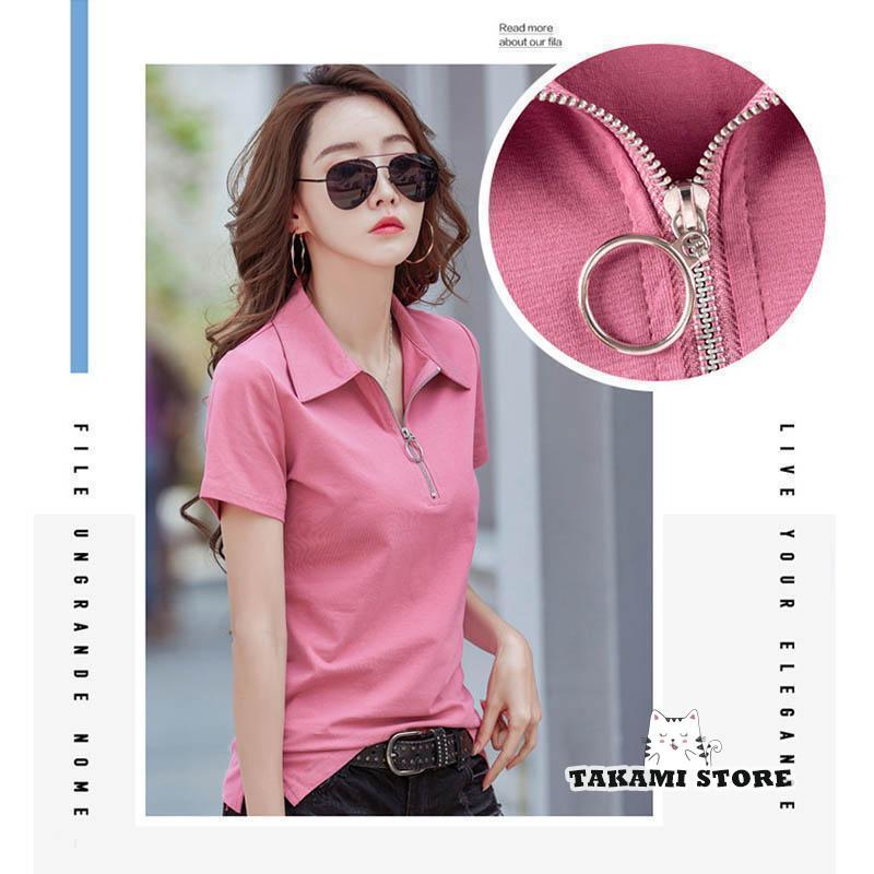 fzcyシャツ レディース 綿 ジップアップ シャツ ス ゴルフシャツ