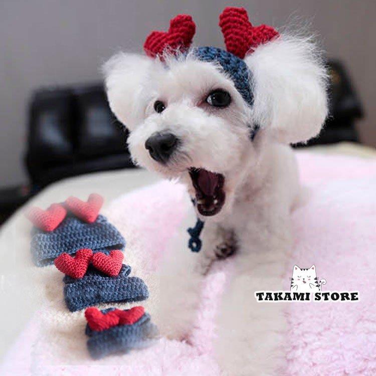 ハート柄 ニット帽子 ドッグウェア 犬の服 ワンちゃん服 犬服