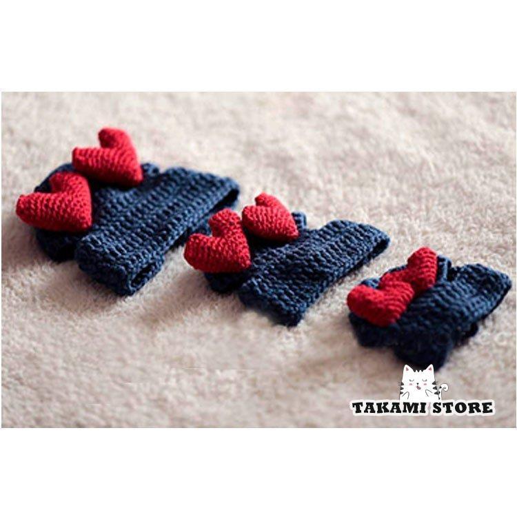 ハート柄 ニット帽子 ドッグウェア 犬の服 ワンちゃん服 犬服