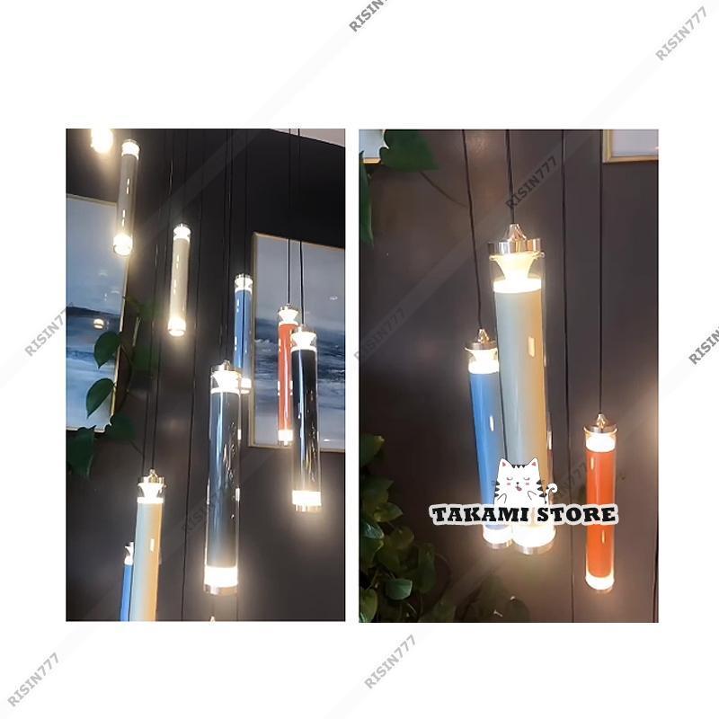 LED ペンダントライト 北欧 おしゃれ 円柱 円筒形 棒型 アクリル 和風