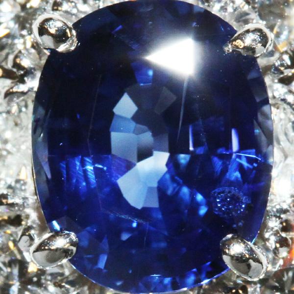 pt900 サファイア２連風　リング 指輪(リング) Pt900 サファイア2.121ct/ダイヤ1.37ct : たかみ質店