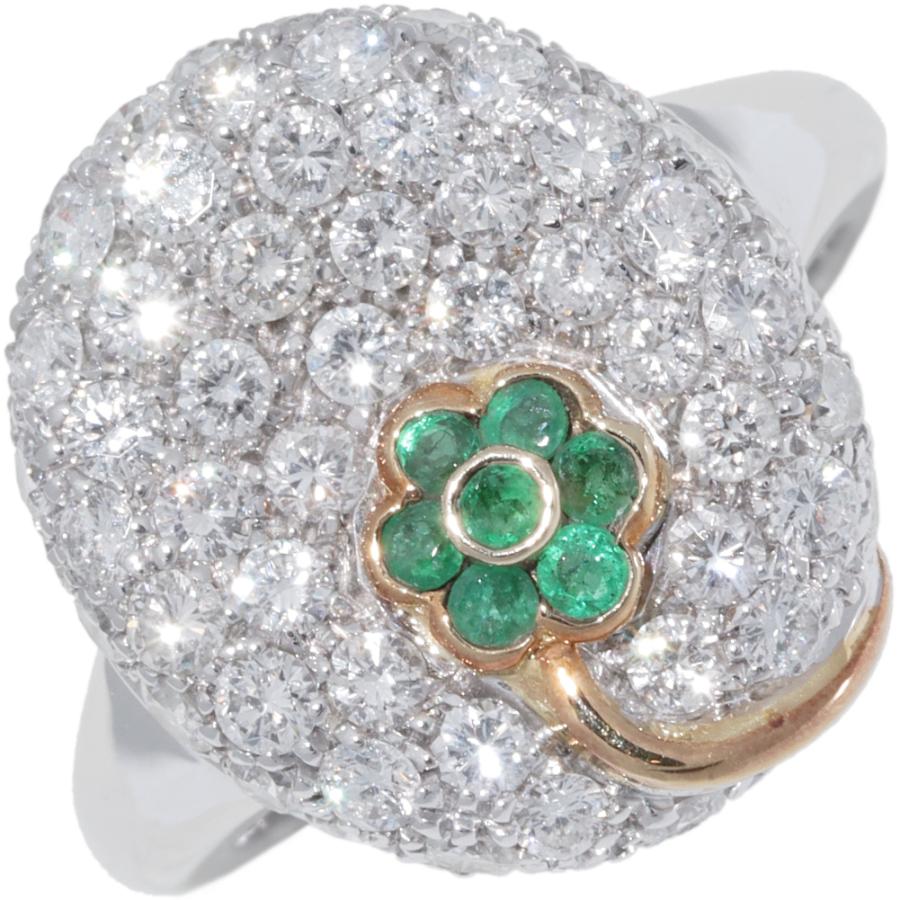 指輪(リング) K18WG/K18YG エメラルド/ダイヤ1.65ct : たかみ質店 