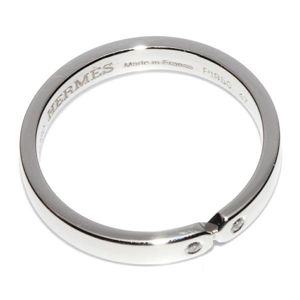 エルメス 指輪(リング) Pt950 ダイヤ2P(0.01ct) エヴァーケリーリング 