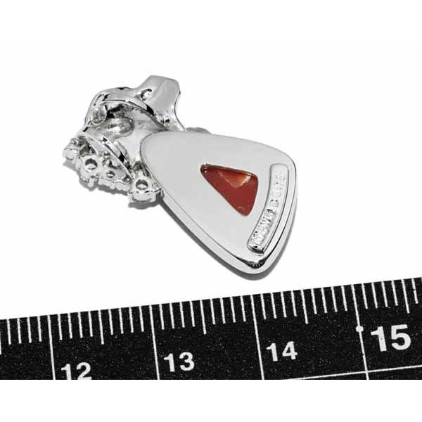 ペンダントトップ K18WG サンゴ(珊瑚) ダイヤ0.18ct : たかみ質店 
