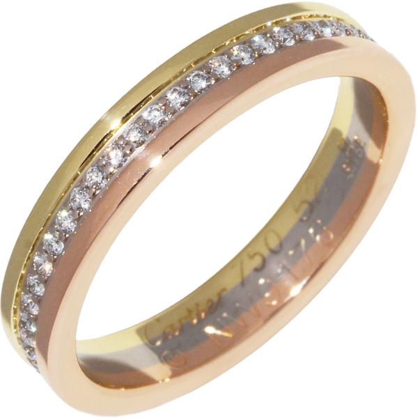 海外並行輸入正規品 指輪 Cartier カルティエ 指輪 B フルエタニティ 幅3 5ミリ トリニティウェディングリング ダイヤ K18pg K18wg K18yg レディースアクセサリー Marfan Fr