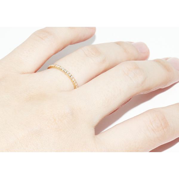 ベルシオラ 指輪 K18YG ダイヤ0.12ct ハーフエタニティリング  
