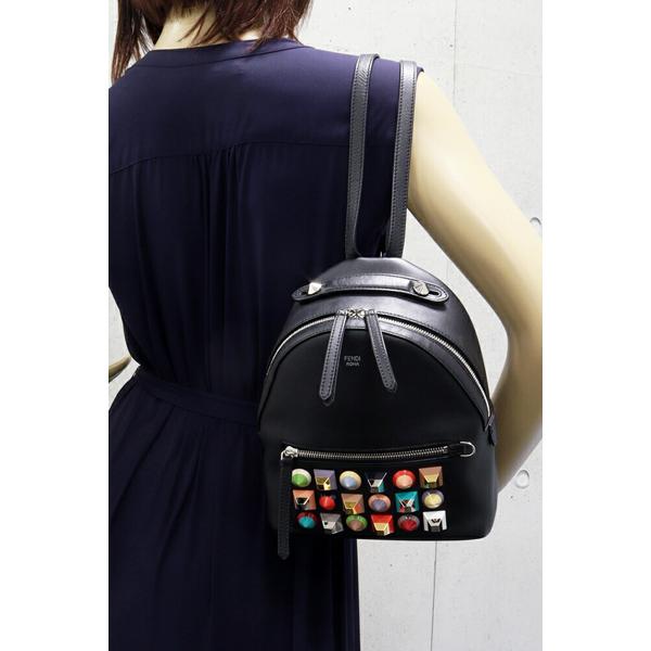 フェンディ バックパック スタッズ カーフ 黒 8BZ038 9DF F0JBX