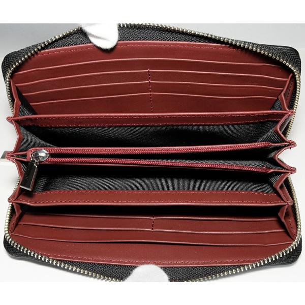 ラウンドファスナー長財布(小銭入れあり) マット加工クロコダイル 黒 