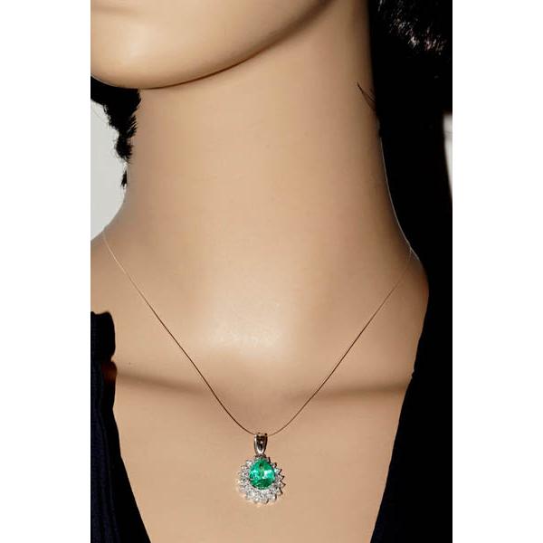 ペンダントトップ Pt900 エメラルド3.75ct ダイヤ1.07ct : たかみ質店 