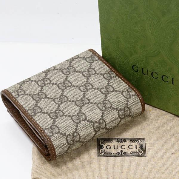 GUCCI グッチ L字ファスナー二つ折り財布(小銭入れあり) GGスプリーム 