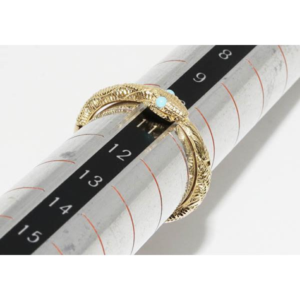 GUCCI グッチ 指輪 K18YG ターコイズ(トルコ石)2P ウロボロス GUCCI グッチ 指輪 K18YG ターコイズ(トルコ石)2P ウロボロス
