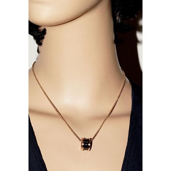 BVLGARI ブルガリ ペンダントネックレス K18PG ブラック BVLGARI ブルガリ ペンダントネックレス K18PG ブラック