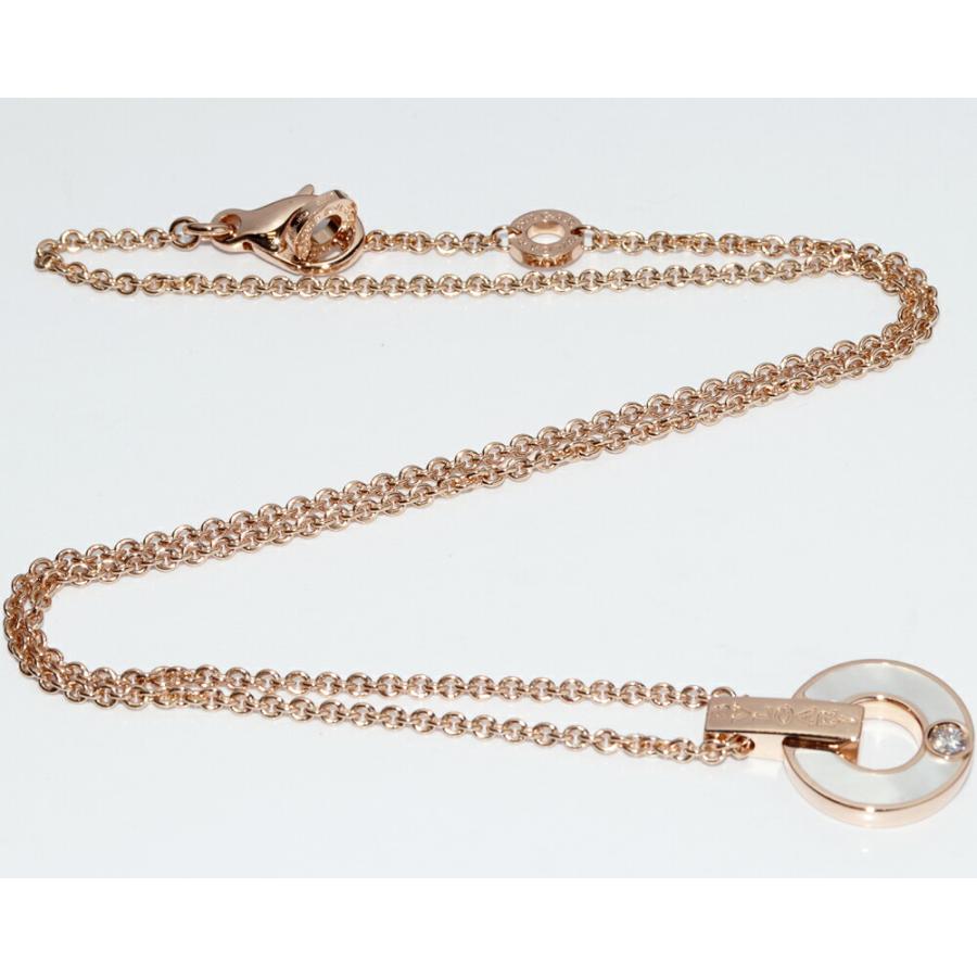 BVLGARI ブルガリ ペンダントネックレス K18PG マザーオブパール  