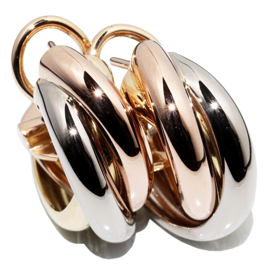 カルティエ ピアス K18YG K18WG K18PG トリニティピアス トリニティ  