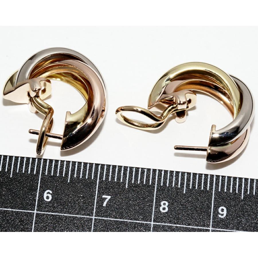 カルティエ ピアス K18YG K18WG K18PG トリニティピアス トリニティ  