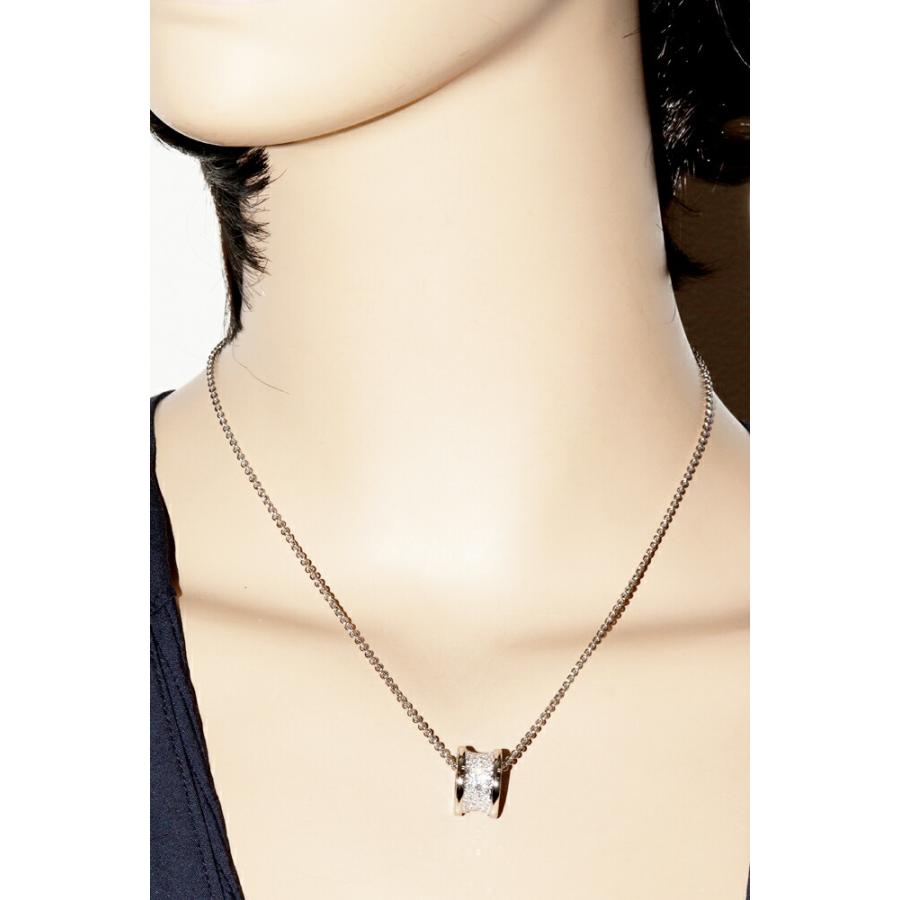 BVLGARI ブルガリ ペンダントネックレス K18WG パヴェダイヤ0.87