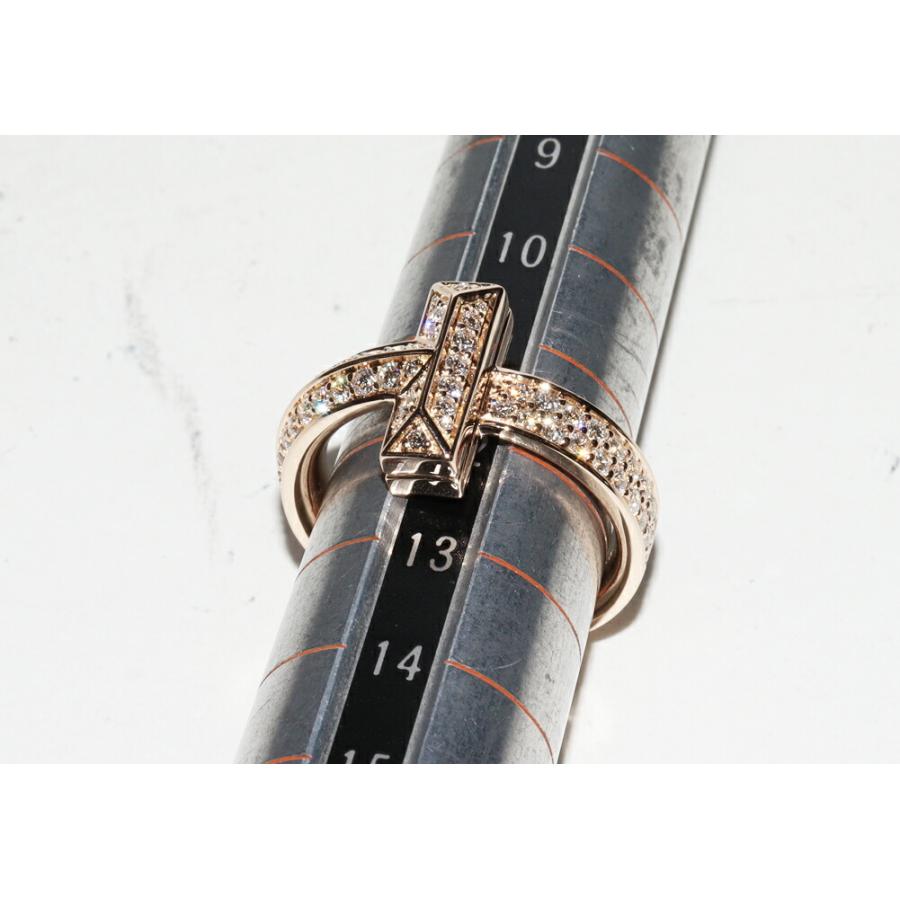 ティファニー 指輪 K18PG ダイヤ0.55ct Tワンリング 幅4.5ミリ