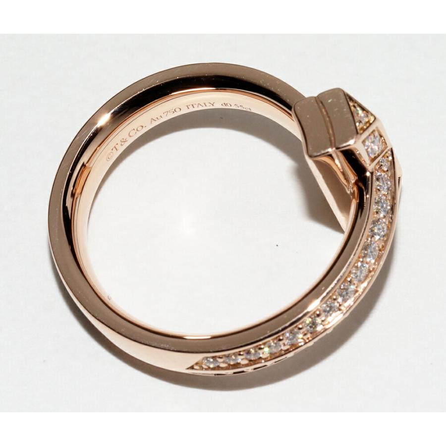 ティファニー 指輪 K18PG ダイヤ0.55ct Tワンリング 幅4.5ミリ 