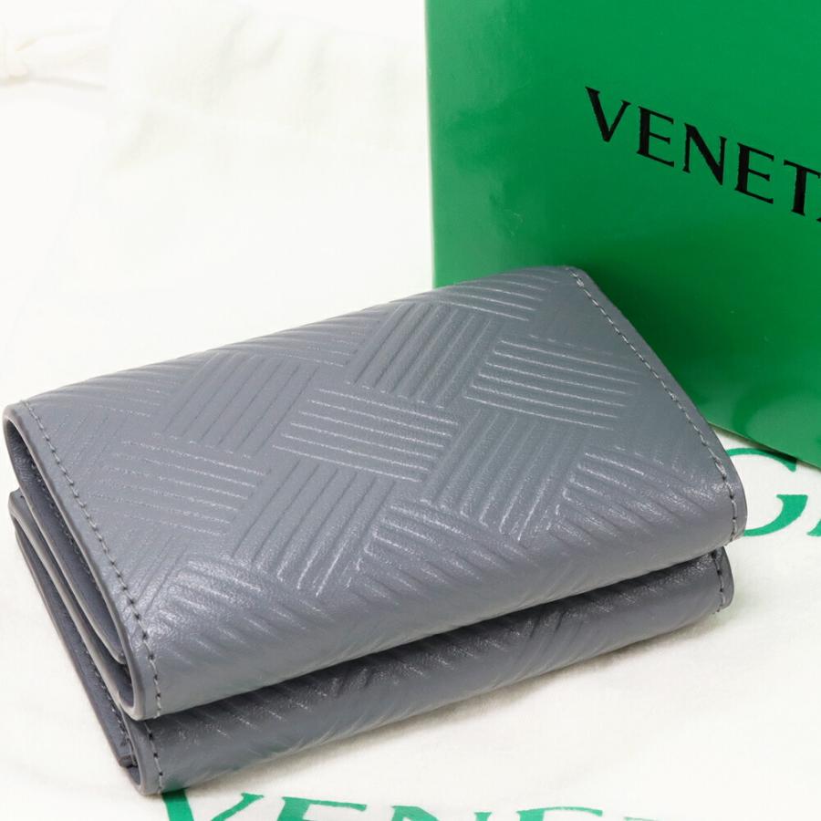 ボッテガべネタ　三つ折り財布　グレー ボッテガヴェネタ コンパクト タイニー 三つ折り財布(小銭入れあり) 小物