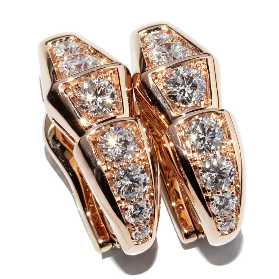 BVLGARI ブルガリ ピアス K18PG ダイヤ14P セルペンティ BVLGARI ブルガリ ピアス K18PG ダイヤ14P セルペンティ