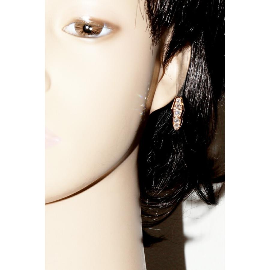 BVLGARI ブルガリ ピアス K18PG ダイヤ14P セルペンティ BVLGARI ブルガリ ピアス K18PG ダイヤ14P セルペンティ
