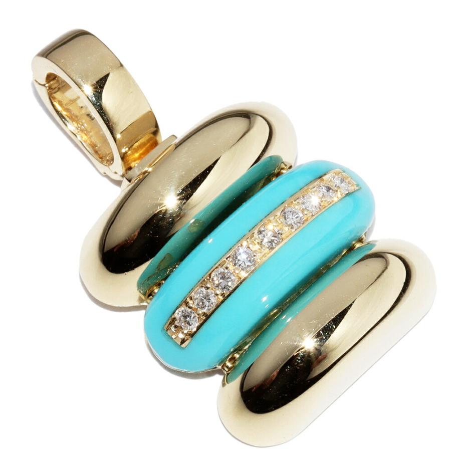 K18YGターコイズペンダントトップ