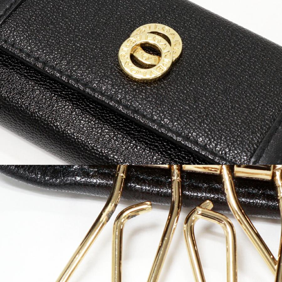BVLGARI（ブルガリ） 6連キーケース ドッピオトンド カーフ 黒 26867 