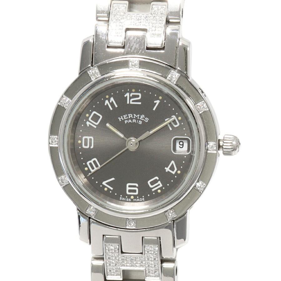 【大幅値下げ！！】HERMESクリッパー CL4 .230 HERMES（エルメス） 腕時計 クリッパーナクレ 12Pダイヤモンド CL4.230