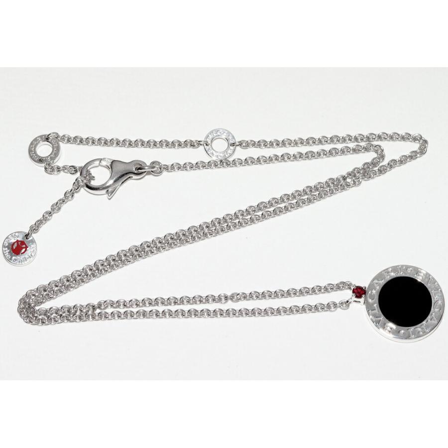 BVLGARI シルバー ペンダントネックレス BVLGARI ブルガリ ペンダントネックレス SV オニキス1P ルビー1P