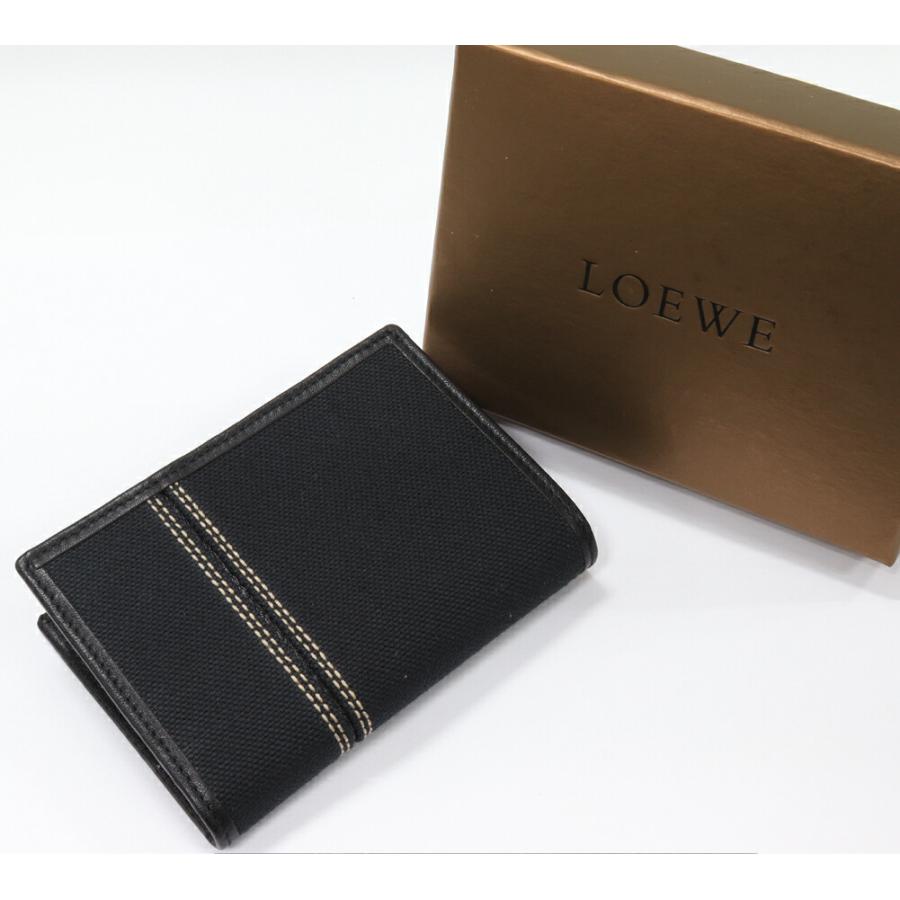 LOEWE 二つ折りカードケース黒 レザー 【公式通販】