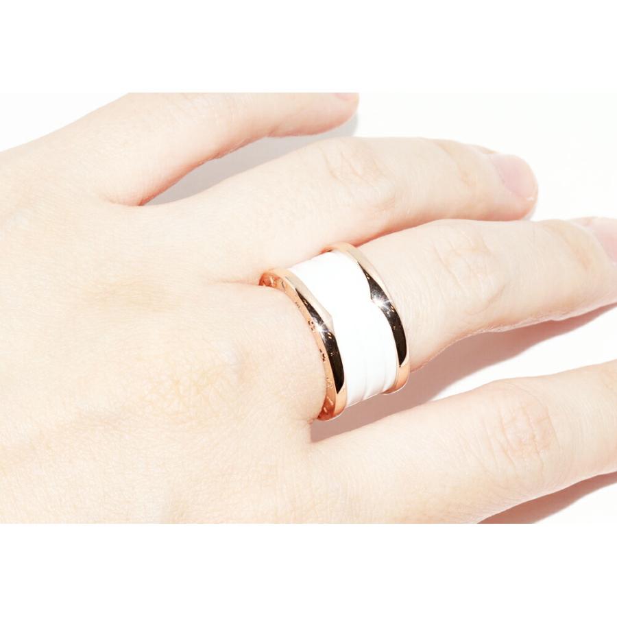 BVLGARI（ブルガリ） 指輪 K18PGxホワイトセラミック B.zero1 ビー