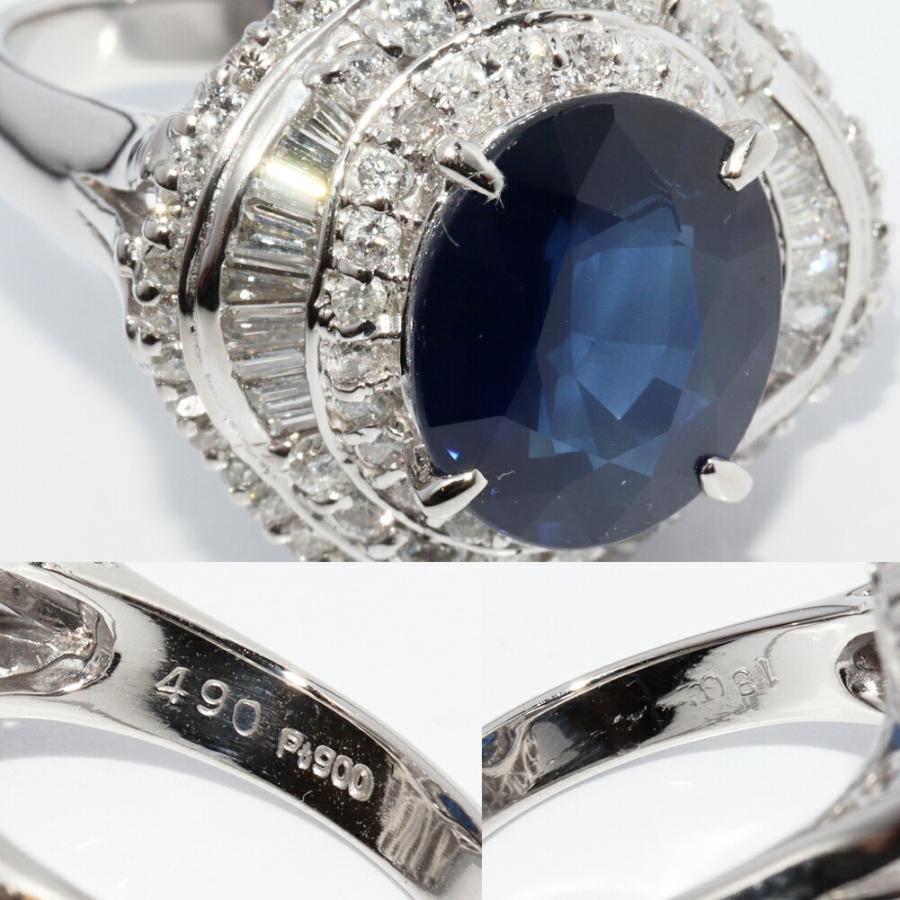 指輪 Pt900 サファイア4.90ct ダイヤ1.30ct : たかみ質店 Yahoo!店 