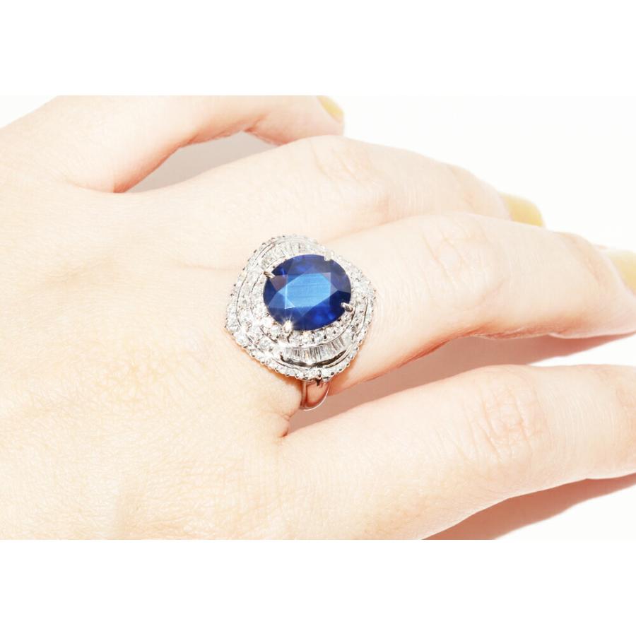 指輪 Pt900 サファイア4.90ct ダイヤ1.30ct : たかみ質店 Yahoo!店 