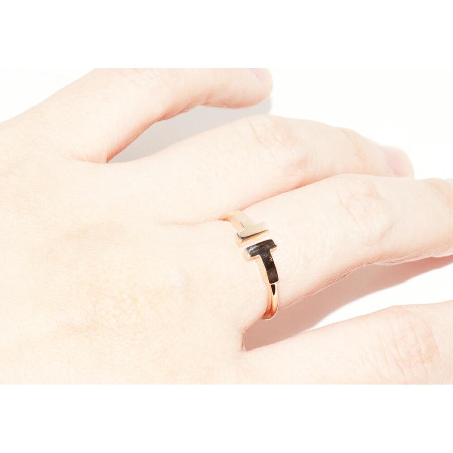 な*な様 K18PG ティファニー Tワイヤーリング　ダイヤモンド　ゴールド K18PG ティファニー Tワイヤーリング ダイヤモンド 指輪 - メルカリ