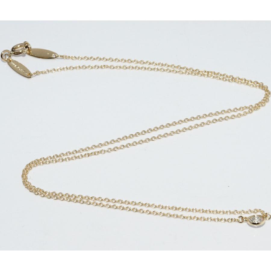 ティファニー ペンダントネックレス K18YG ダイヤ0.12ct エルサ