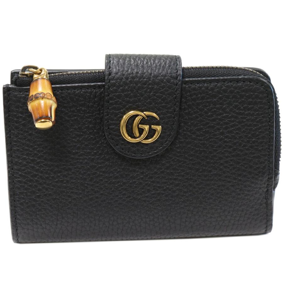 GUCCI グッチ L字ファスナー二つ折り財布(小銭入れあり) GGバンブー 