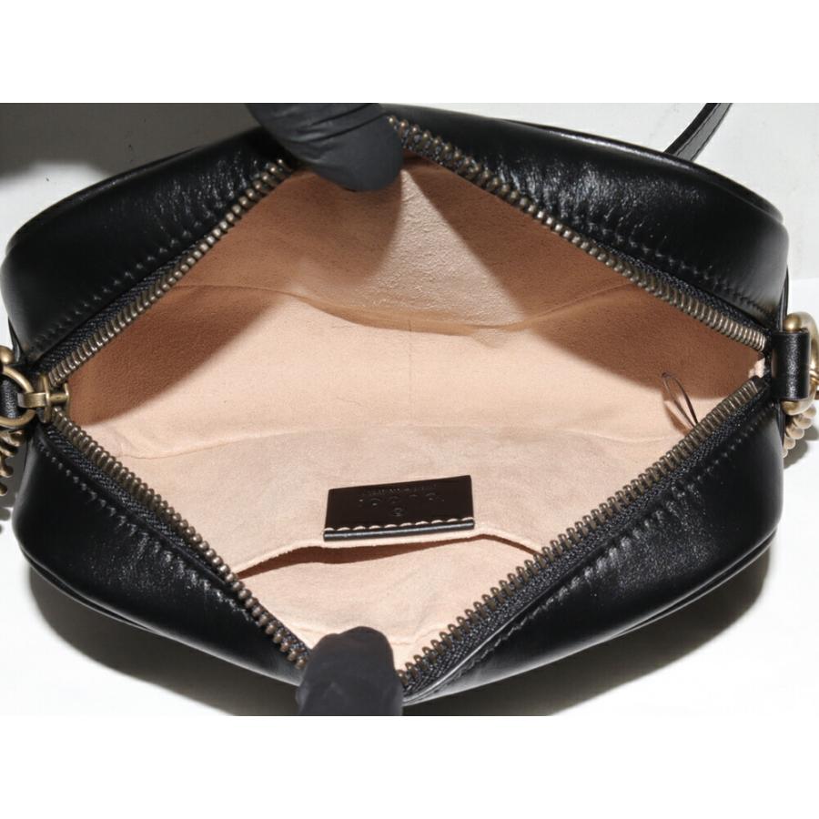 GUCCI（グッチ） GGマーモント キルティング ミニバッグ カーフ 黒